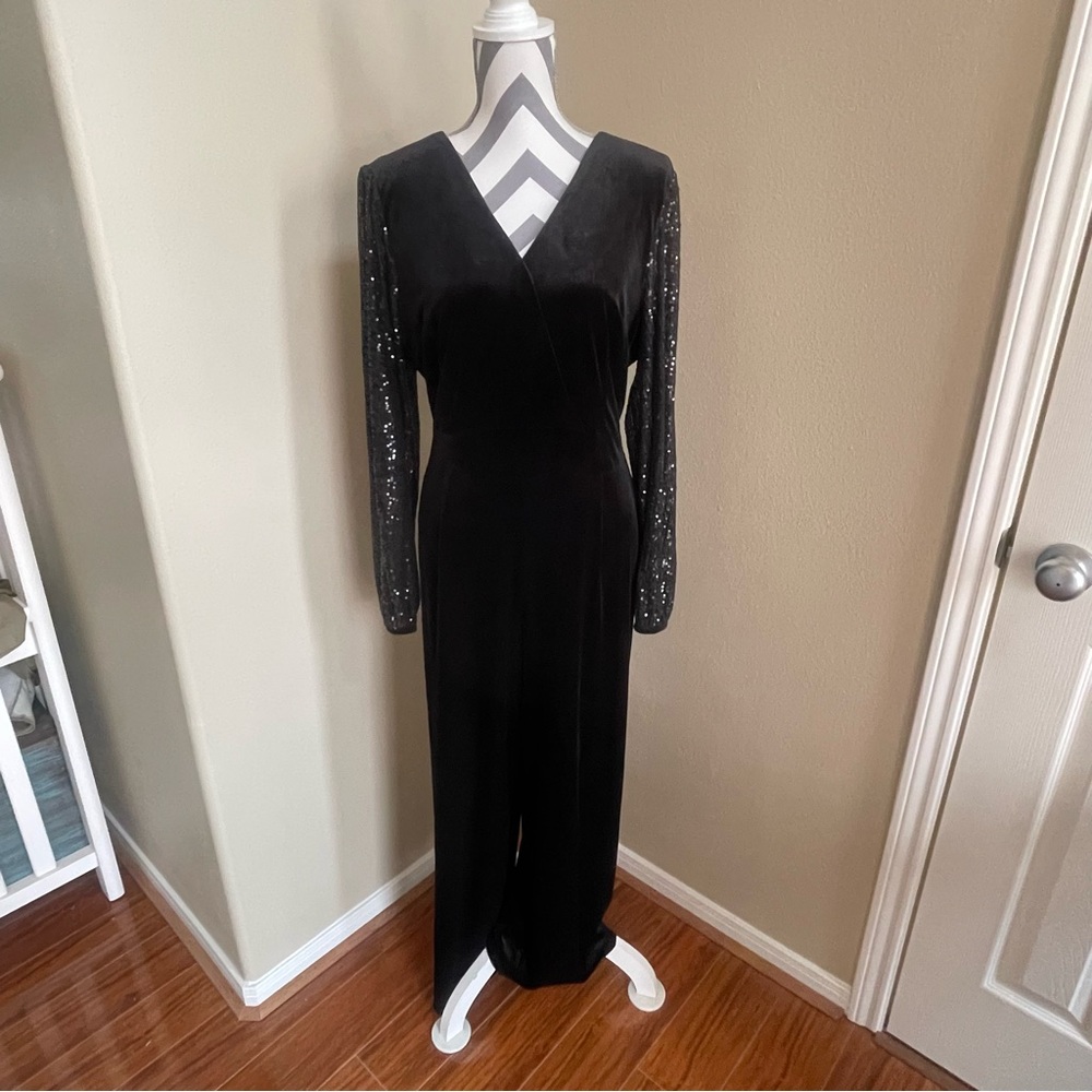 Cato Black Jumpsuit with Sequin Detail - Size: XLP